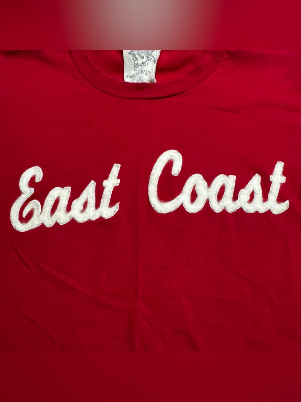 Left Field NYC Women's East Coast Felt Graphics Tee In Red Size: Small